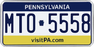 PA license plate MTO5558