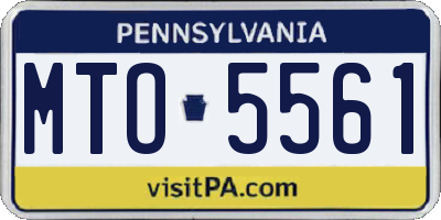 PA license plate MTO5561
