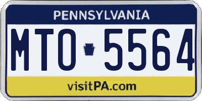 PA license plate MTO5564