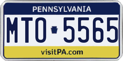 PA license plate MTO5565