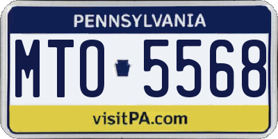 PA license plate MTO5568