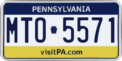 PA license plate MTO5571