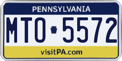 PA license plate MTO5572