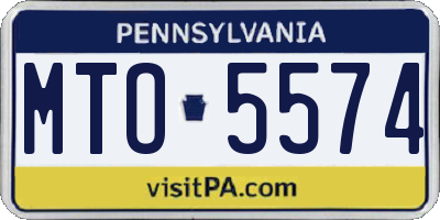 PA license plate MTO5574