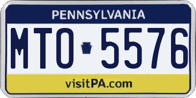 PA license plate MTO5576