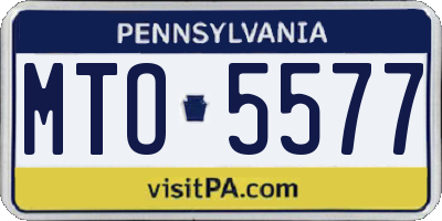 PA license plate MTO5577