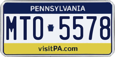 PA license plate MTO5578