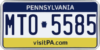 PA license plate MTO5585