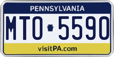 PA license plate MTO5590