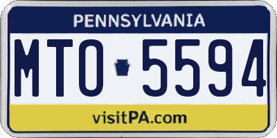 PA license plate MTO5594