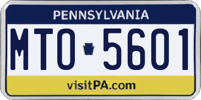 PA license plate MTO5601