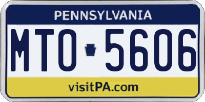 PA license plate MTO5606