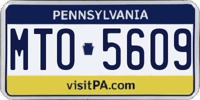 PA license plate MTO5609