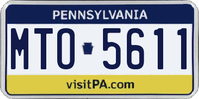 PA license plate MTO5611