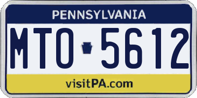 PA license plate MTO5612