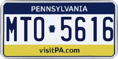 PA license plate MTO5616