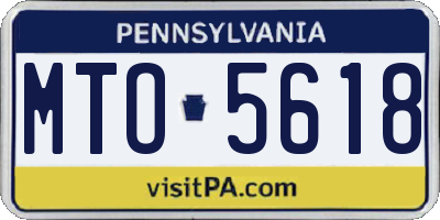 PA license plate MTO5618