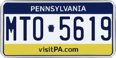 PA license plate MTO5619
