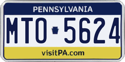 PA license plate MTO5624