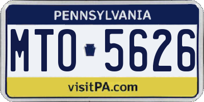 PA license plate MTO5626