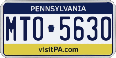 PA license plate MTO5630