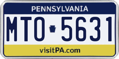PA license plate MTO5631