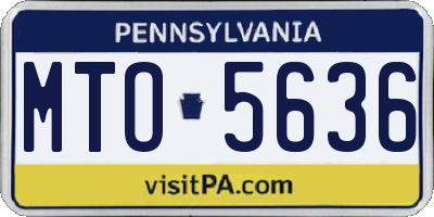PA license plate MTO5636