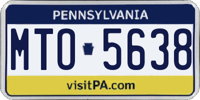PA license plate MTO5638