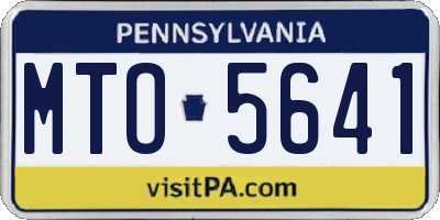 PA license plate MTO5641