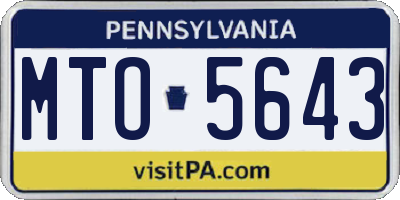 PA license plate MTO5643