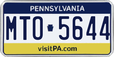 PA license plate MTO5644