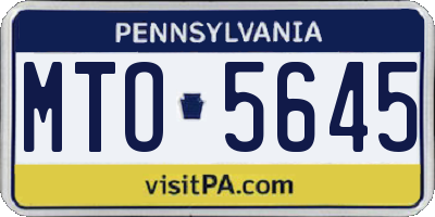 PA license plate MTO5645