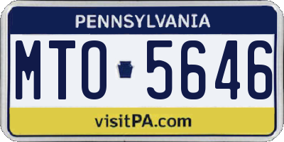 PA license plate MTO5646