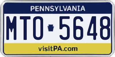 PA license plate MTO5648