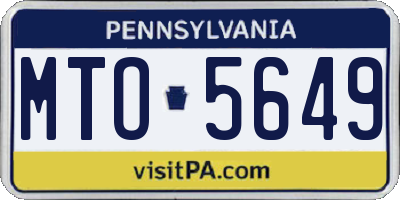 PA license plate MTO5649