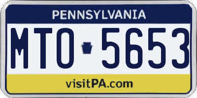 PA license plate MTO5653