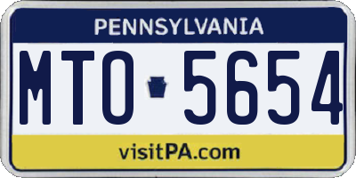 PA license plate MTO5654