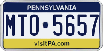 PA license plate MTO5657