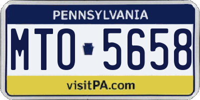 PA license plate MTO5658