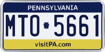 PA license plate MTO5661
