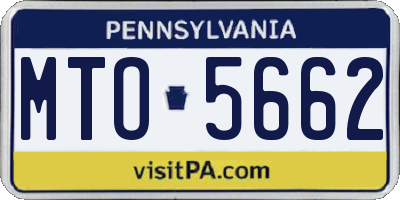 PA license plate MTO5662