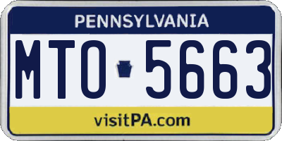 PA license plate MTO5663