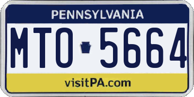 PA license plate MTO5664