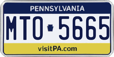 PA license plate MTO5665