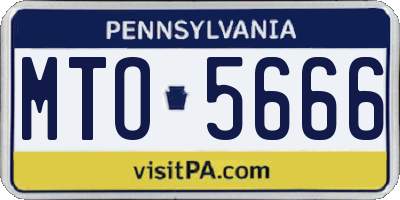PA license plate MTO5666