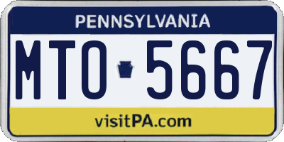 PA license plate MTO5667
