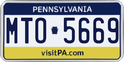 PA license plate MTO5669