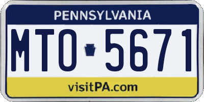PA license plate MTO5671