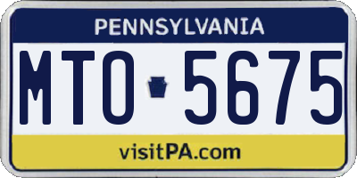 PA license plate MTO5675