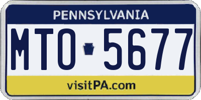PA license plate MTO5677